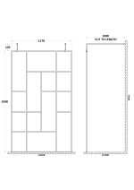 1200mm Abstract Frame Wetroom Screen with Support Bars - Image 2