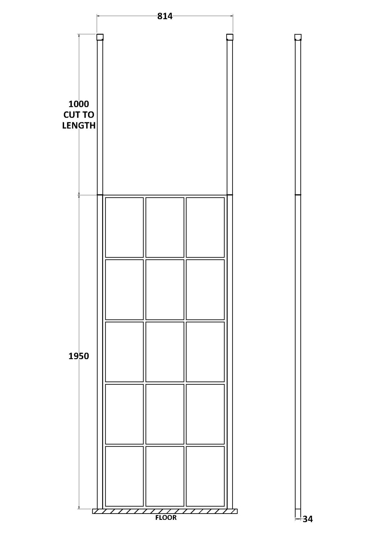 800mm Frame Screen With Ceiling Posts - Image 2