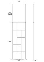 700mm Abstract Frame Wetroom Screen with Ceiling Posts - Image 2