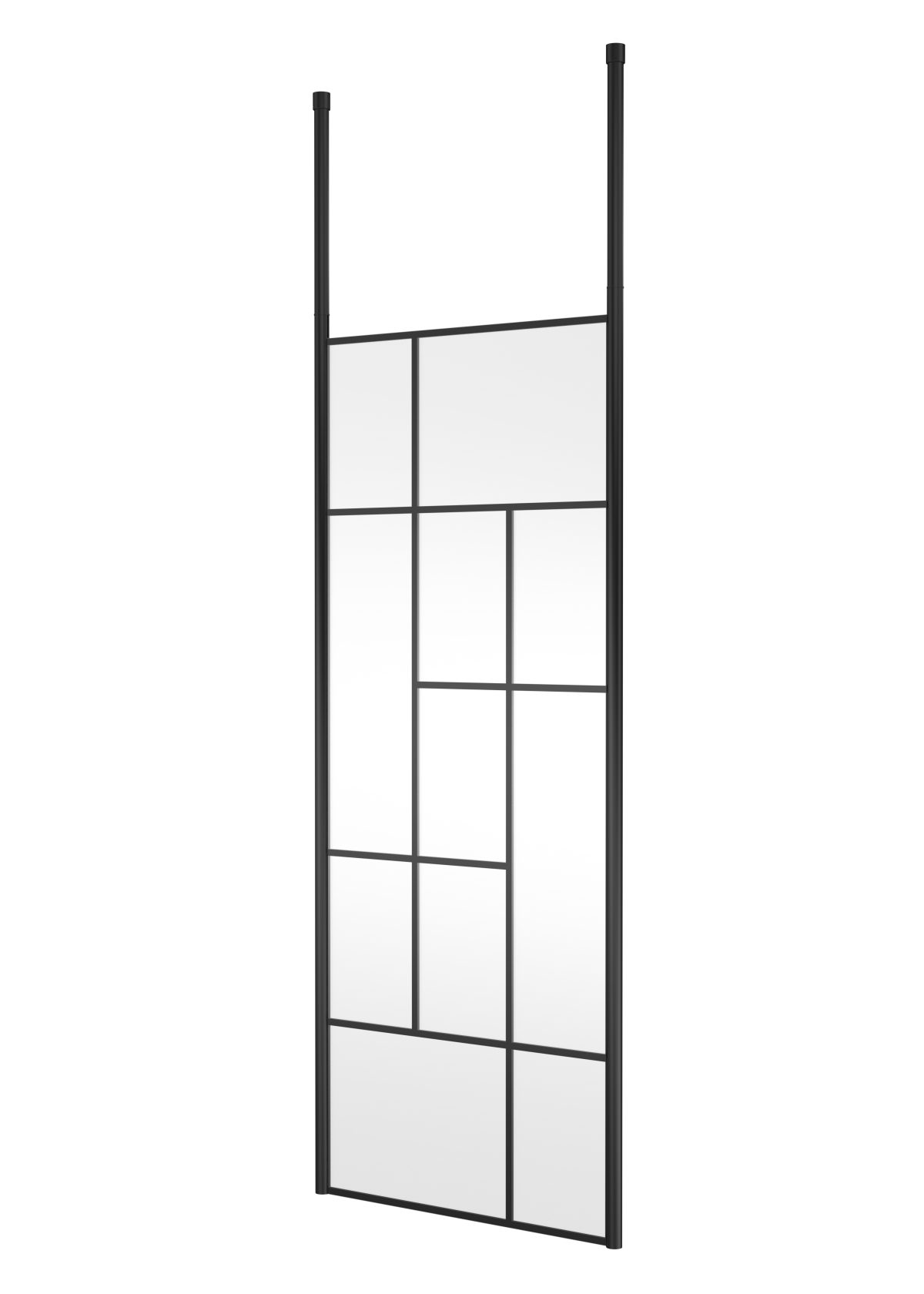 800mm Abstract Frame Wetroom Screen with Ceiling Posts - Image 1