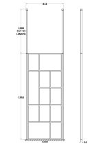 800mm Abstract Frame Wetroom Screen with Ceiling Posts - Image 2