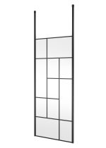 900mm Abstract Frame Wetroom Screen with Ceiling Posts