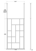 1100mm Abstract Frame Wetroom Screen with Ceiling Posts - Image 2