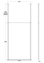 1200mm Wetroom Screen with Ceiling Posts - Image 2