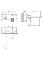 Wall Mounted 2 Tap Hole Basin Mixer With Plate - Image 3
