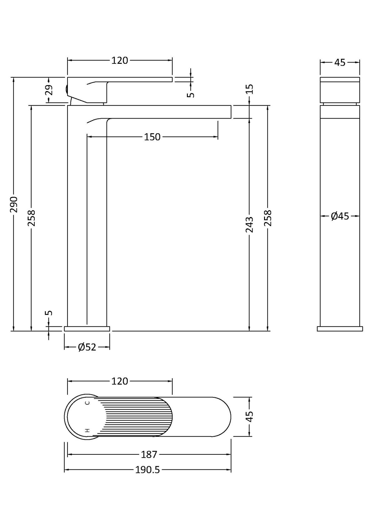 High Rise Mono Basin Mixer - Image 2