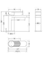 Fluted Mono Basin Mixer with Push Button Waste - Image 2