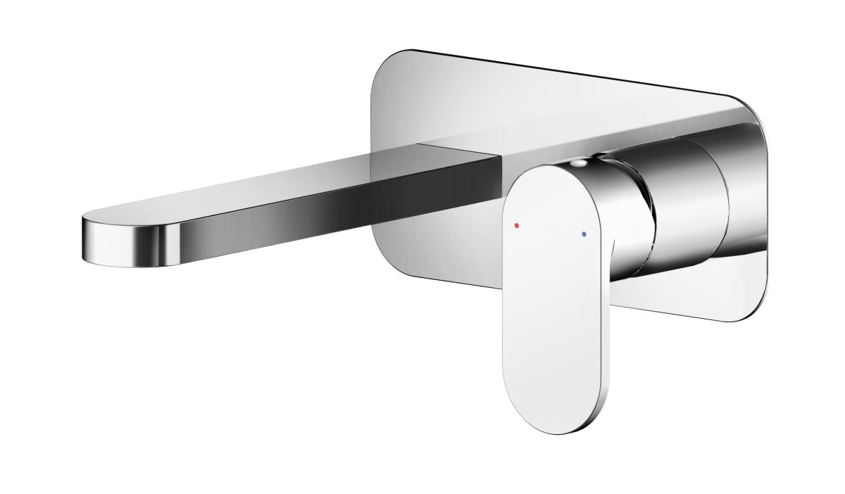 Wall Mounted 2 Tap Hole Basin Mixer With Plate - Image 1