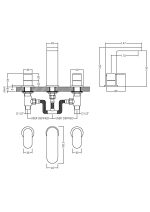 Deck Mounted 3 Tap Hole Basin Mixer With Pop Up Waste - Image 2