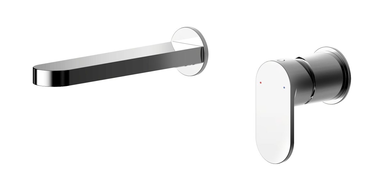 Wall Mounted 2 Tap Hole Basin Mixer - Image 1