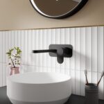 Wall Mounted 2 Tap Hole Basin Mixer With Plate - Image 2