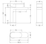 Mono Basin Mixer with Push Button Waste - Image 3