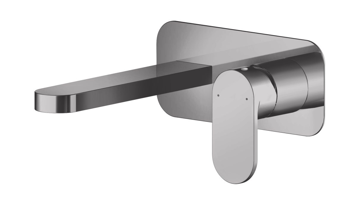 Wall Mounted 2 Tap Hole Basin Mixer With Plate - Image 1