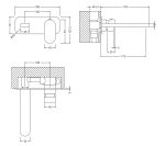 Wall Mounted 2 Tap Hole Basin Mixer With Plate - Image 2