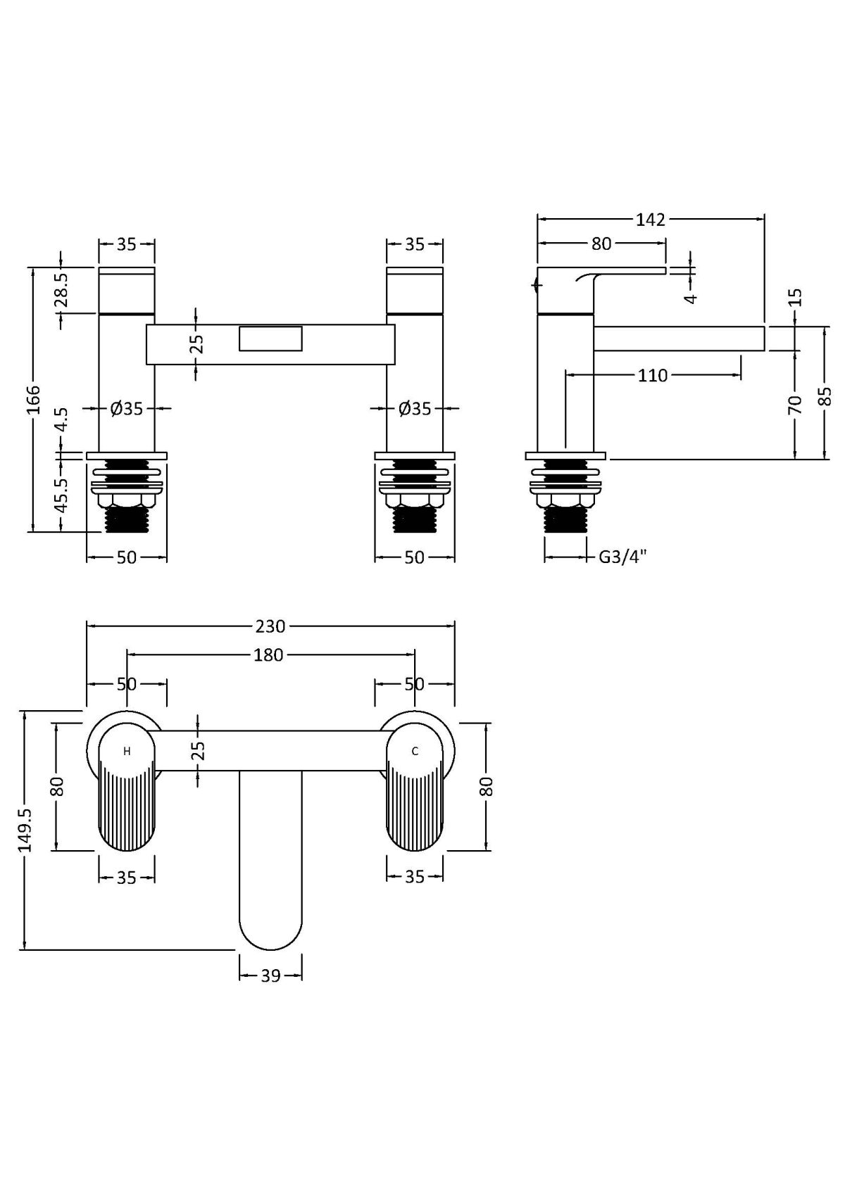 Deck Mounted Bath Filler - Image 2