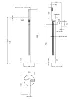 Freestanding Bath Shower Mixer with Kit - Image 2