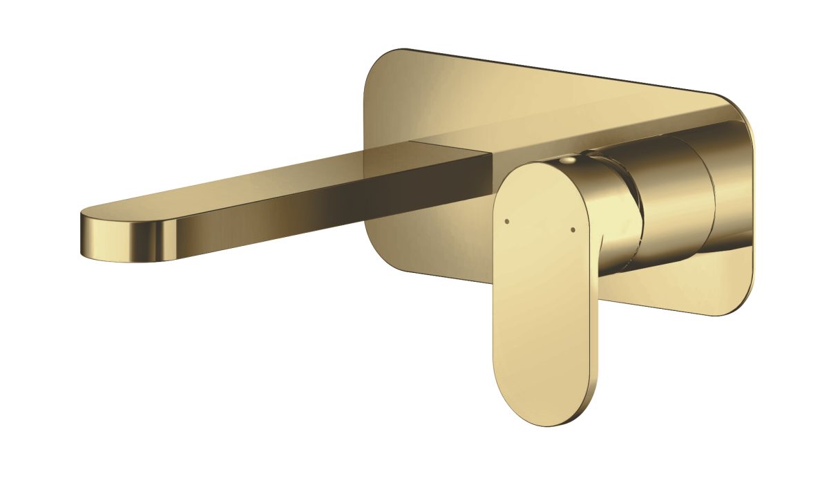 Wall Mounted 2 Tap Hole Basin Mixer With Plate - Image 1