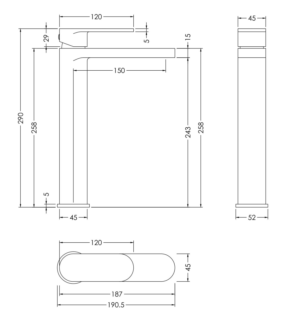 High Rise Mono Basin Mixer - Image 2