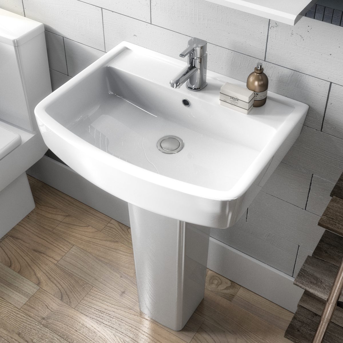 520mm Basin & Semi Pedestal - Image 2