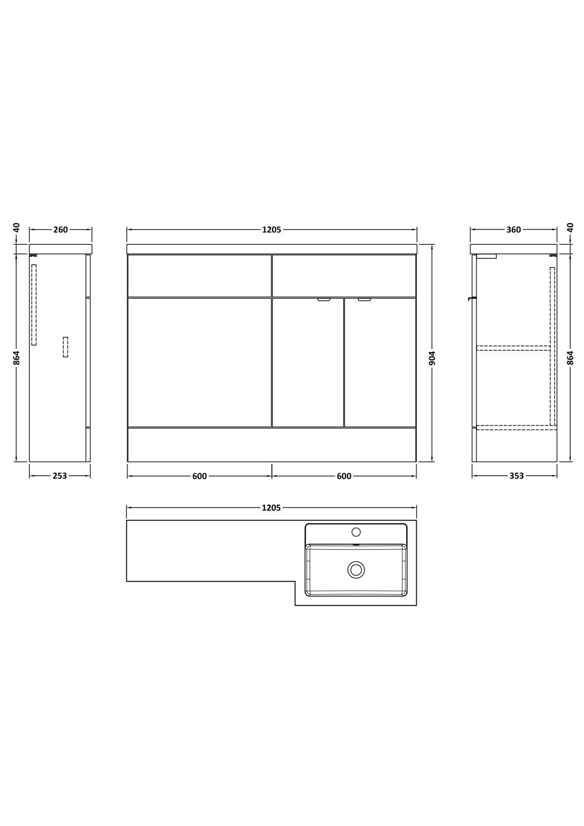 1200mm Right Hand Combination - Image 3