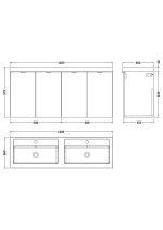 1200mm Vanity Unit & Double Basin - Image 2