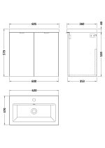 600mm Vanity Unit & Ceramic Basin - Image 2