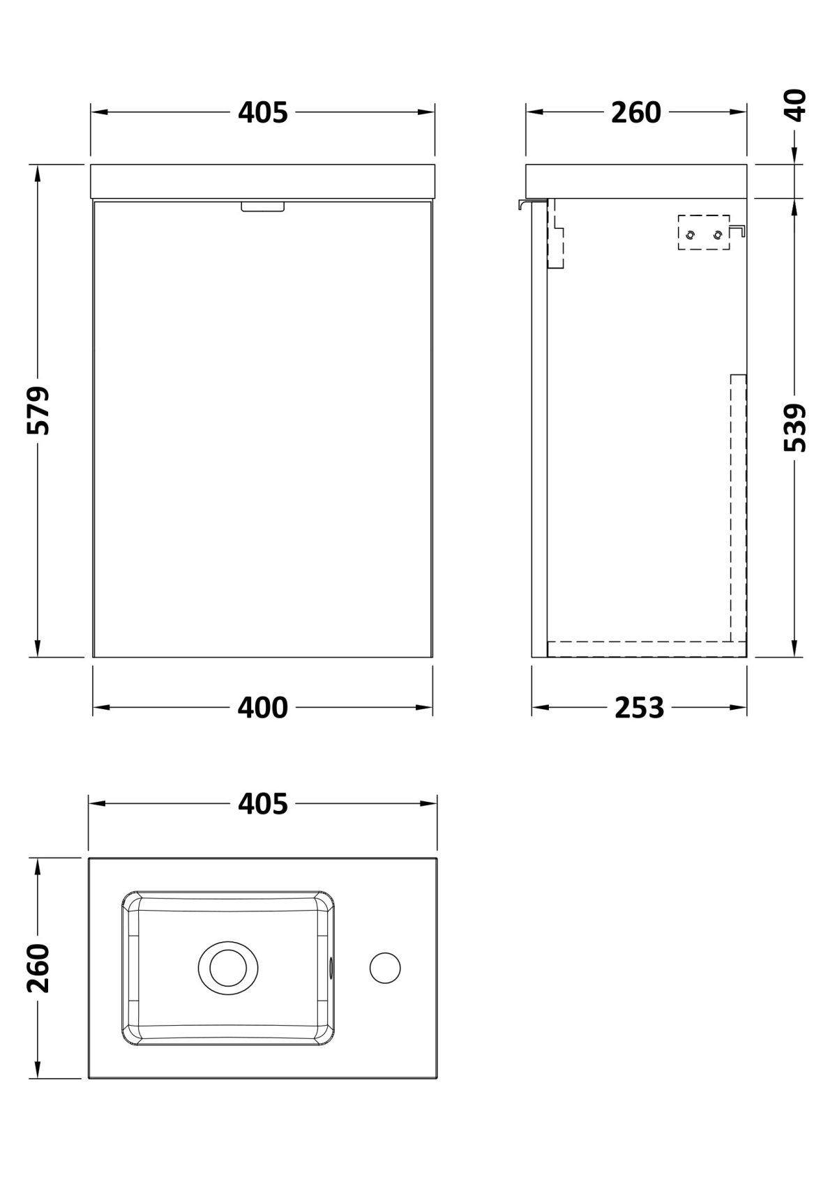 400mm Vanity Unit & Basin - Image 2
