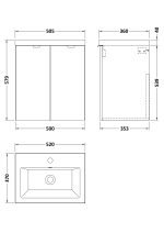 500mm Vanity Unit & Ceramic Basin - Image 2