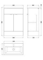 600mm Vanity Unit & Basin - Image 2