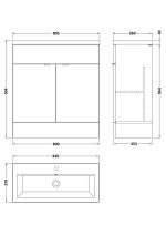 800mm Vanity Unit & Basin - Image 2