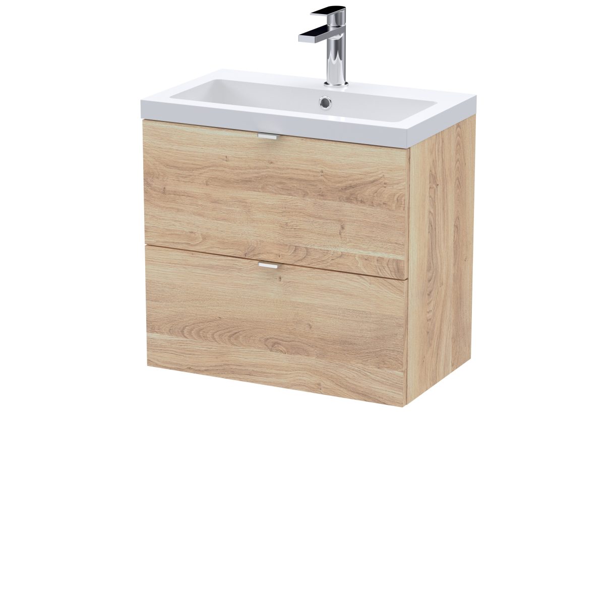 600mm Wall Hung 2-Drawer Unit & Basin - Image 1