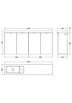 1200mm WH 4-Door Vanity  & Slimline Basin - Image 2