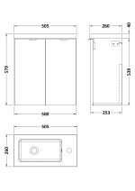 500mm 2-Door Wall Hung Unit & Basin - Image 2