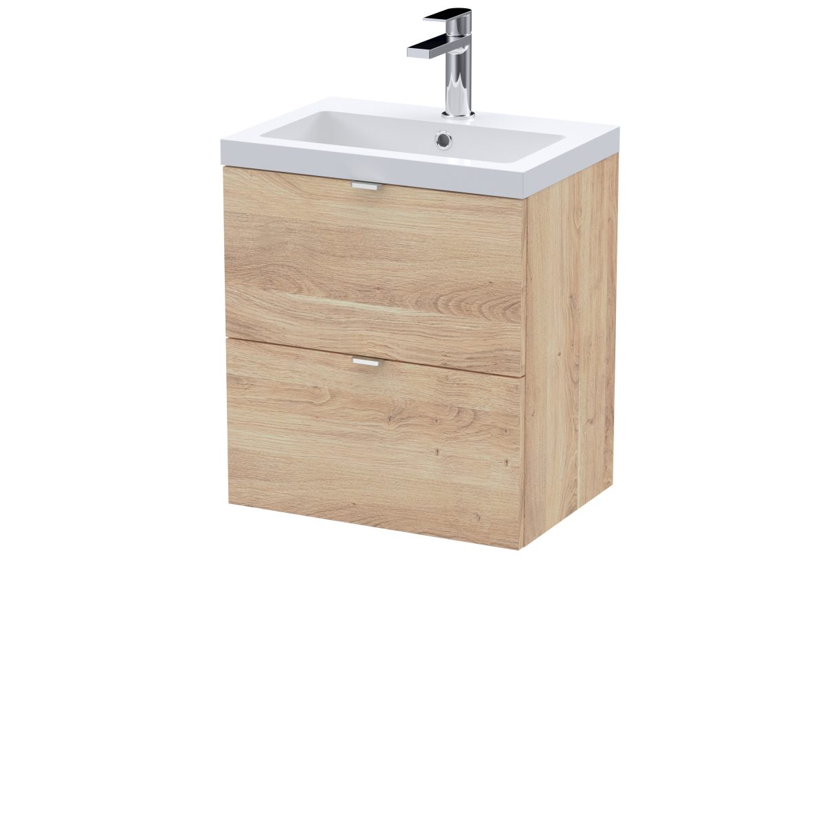500mm 2-Drawer Wall Hung Unit & Basin - Image 1