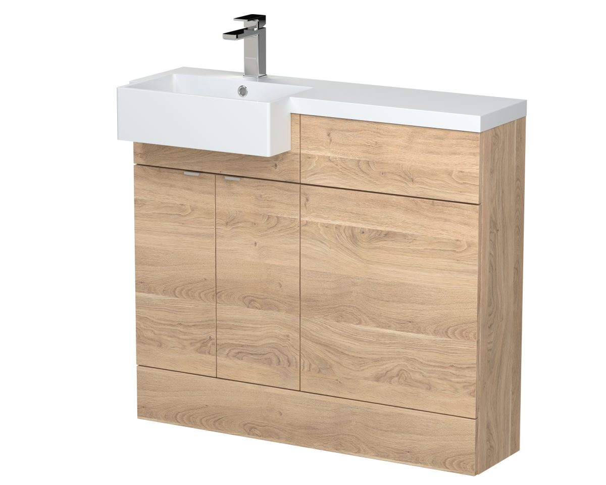 1000mm Combination Unit & Left Hand Semi Recessed Basin - Image 1