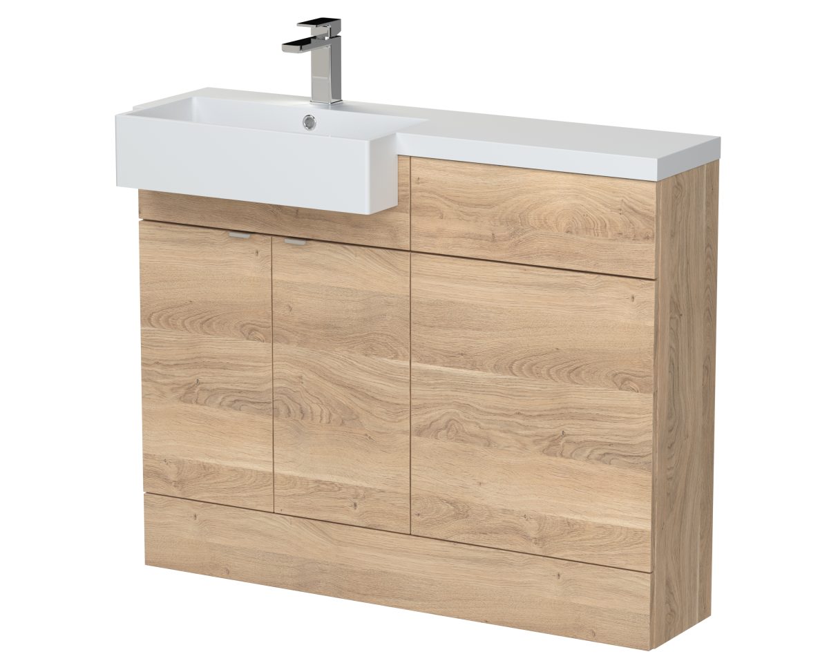 1100mm Combination Unit & Left Hand Semi Recessed Basin - Image 1