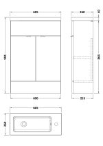 600mm Vanity Unit & Basin - Compact - Image 3
