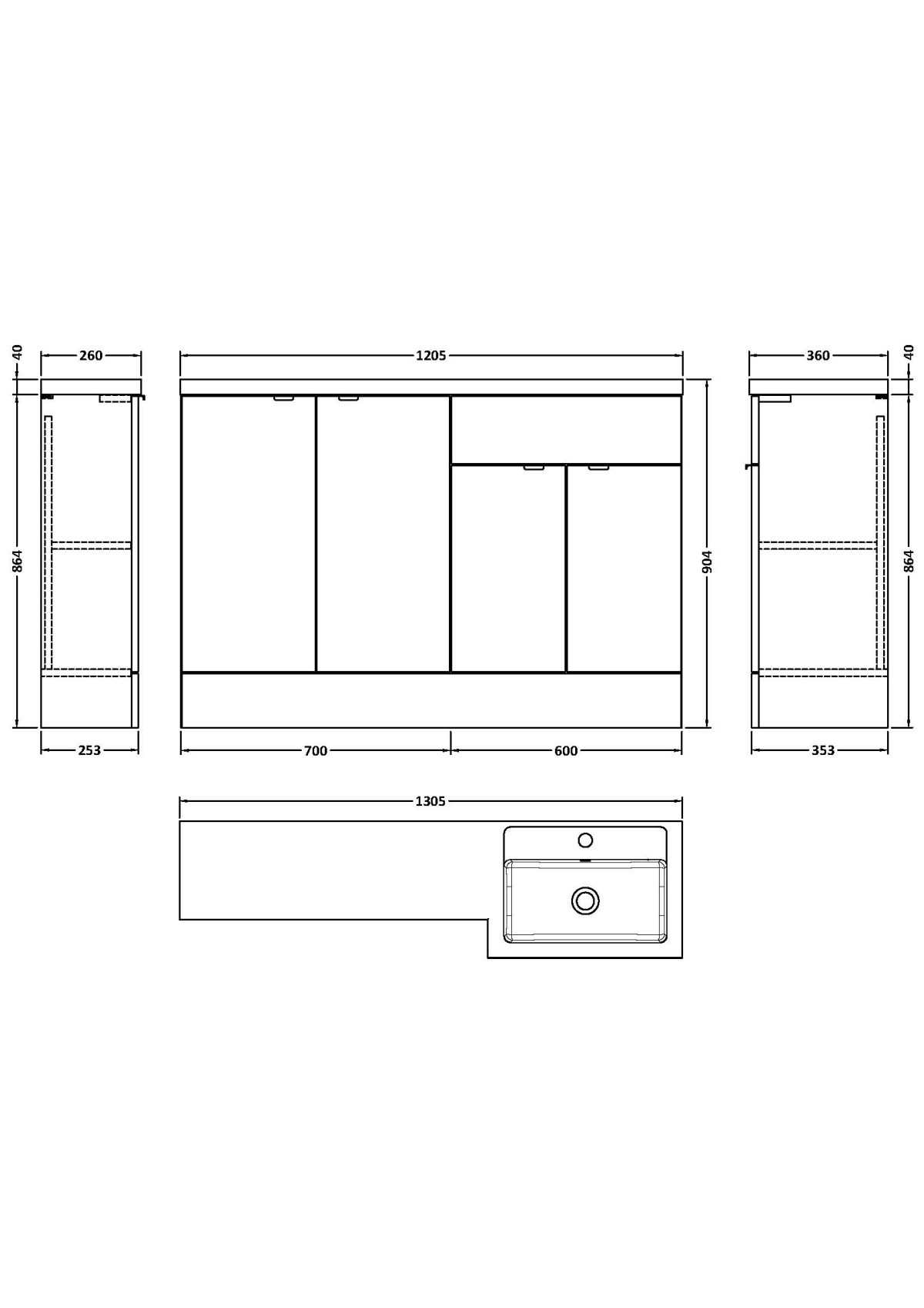 1200mm Right Hand Combination - Image 3