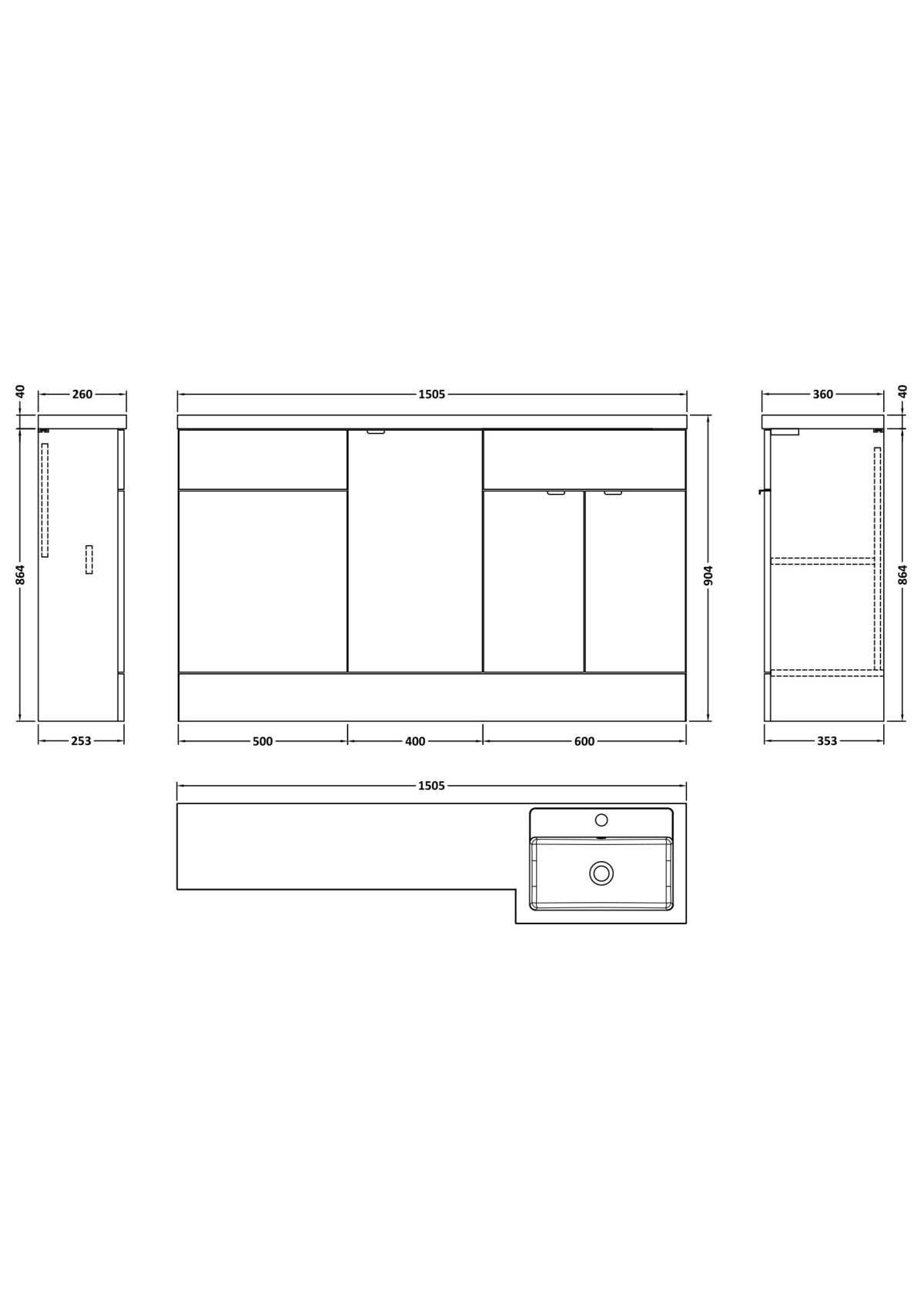 1500mm Right Hand Combination - Image 3