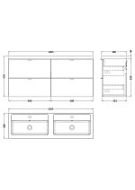 1200mm Vanity Unit & Double Basin - Image 2