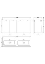 1200mm Vanity Unit & Double Ceramic Basin - Image 2