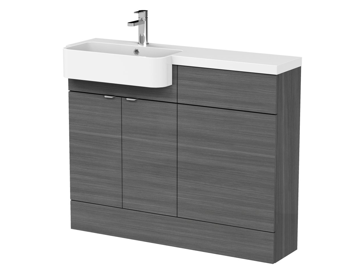 1100mm Combination Unit & Left Hand Semi Recessed Basin - Image 1