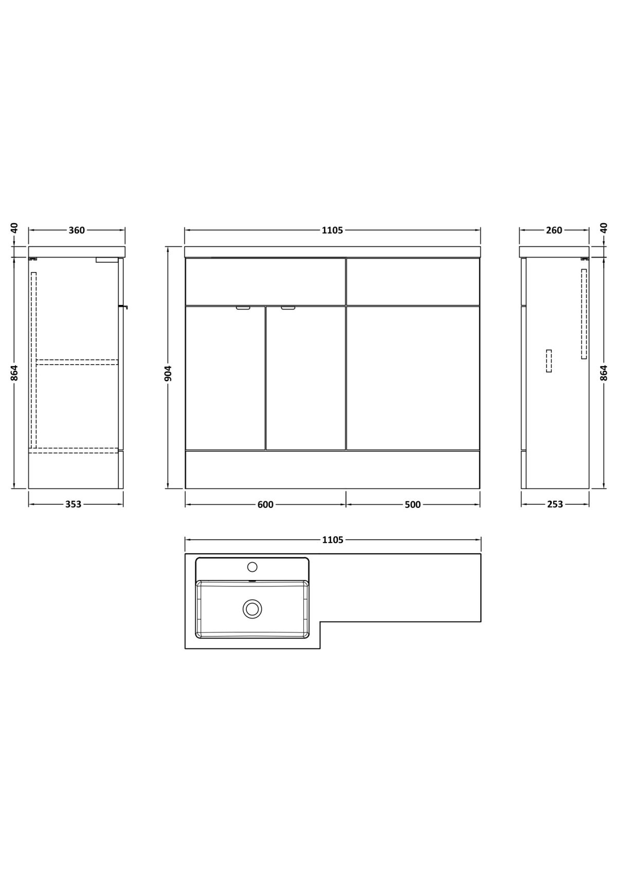 1100mm Left Hand Combination - Image 4