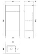 400mm Vanity Unit & Basin - Compact - Image 3
