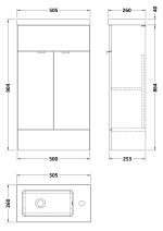 500mm Vanity Unit & Basin - Compact - Image 3