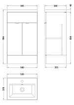 500mm Vanity Unit & Ceramic Basin - Image 2