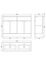 1200mm Vanity Unit & Double Ceramic Basin - Image 2