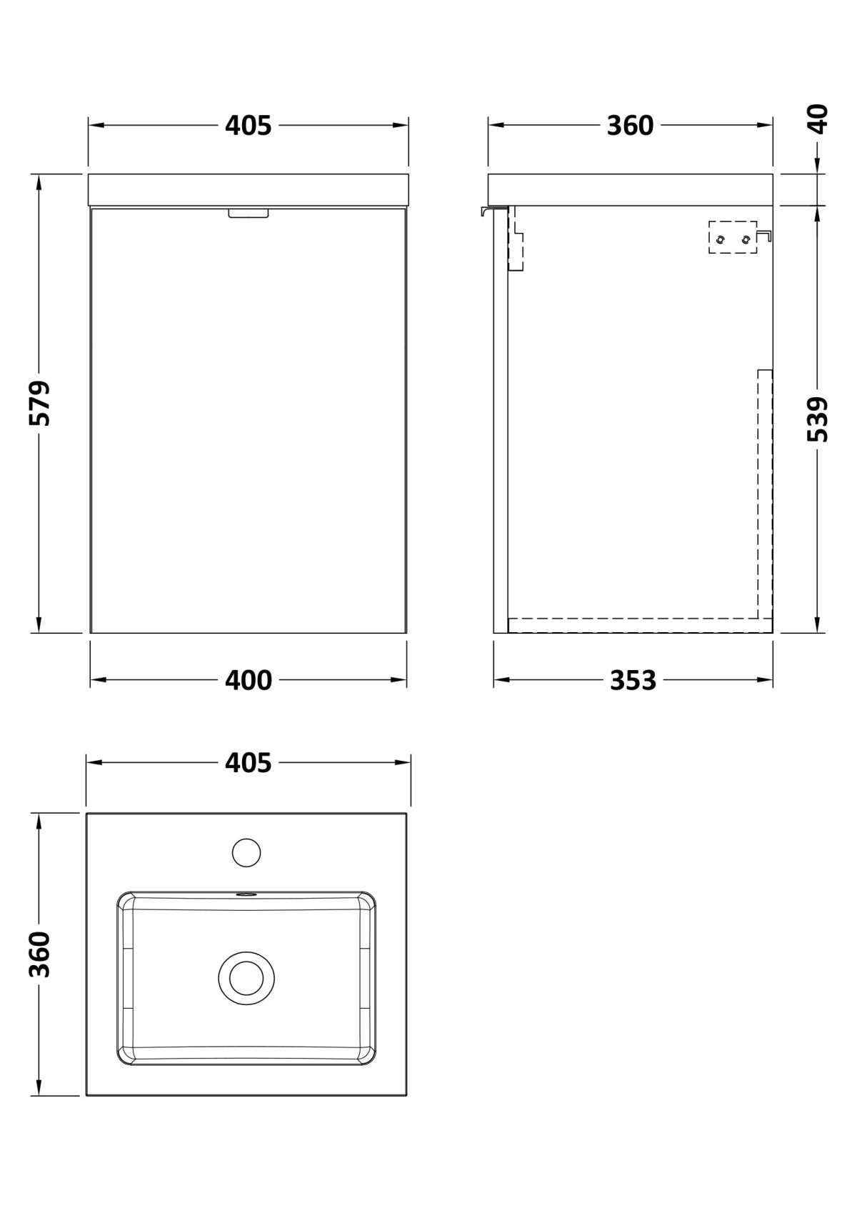 400mm Vanity Unit & Basin - Image 2