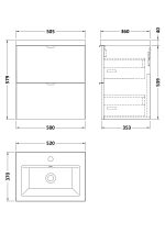 500mm Vanity Unit & Ceramic Basin - Image 2