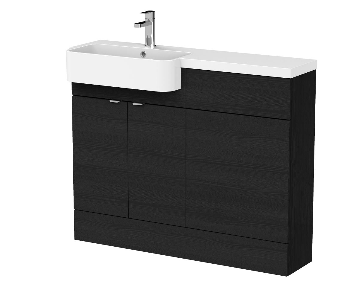1100mm Combination Unit & Left Hand Semi Recessed Basin - Image 1